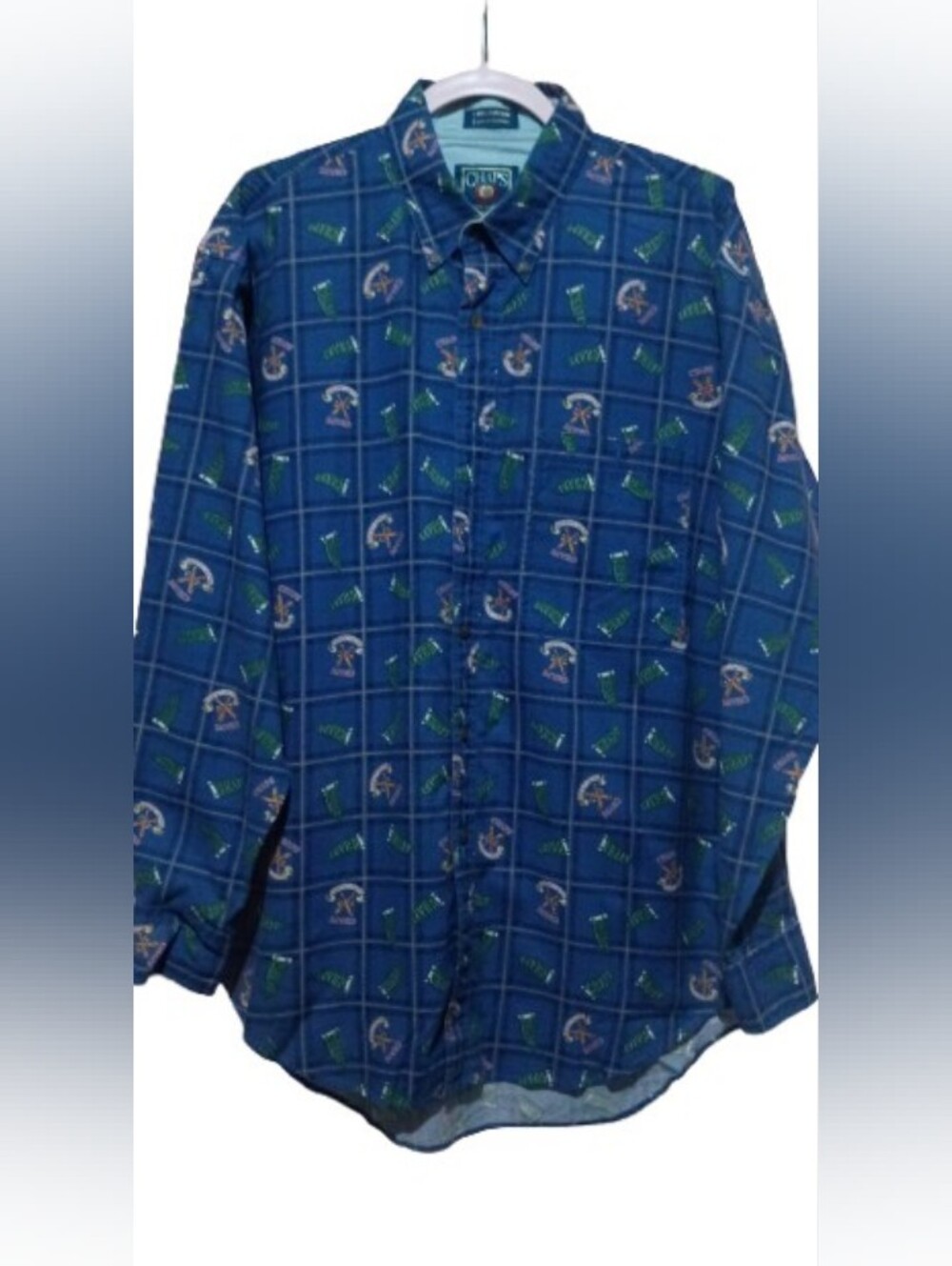 CHAPS Ralph Lauren Blue Plaid Logo Shirt